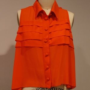 Better B. Sleeveless Button Down Top